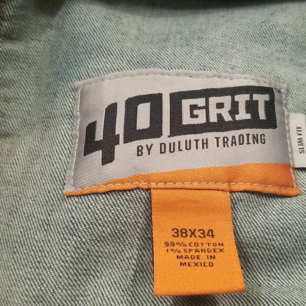 Duluth 40 Grit Mens slim fit jeans 38 x 34